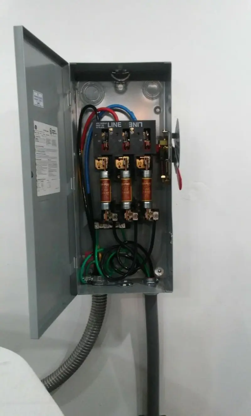 Three-phase disconnect switch installed for Electrical Wiring & Rewiring in Derry